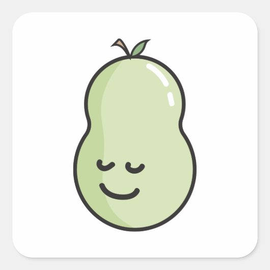 Peer met een glimlach vierkante sticker (Voorkant)