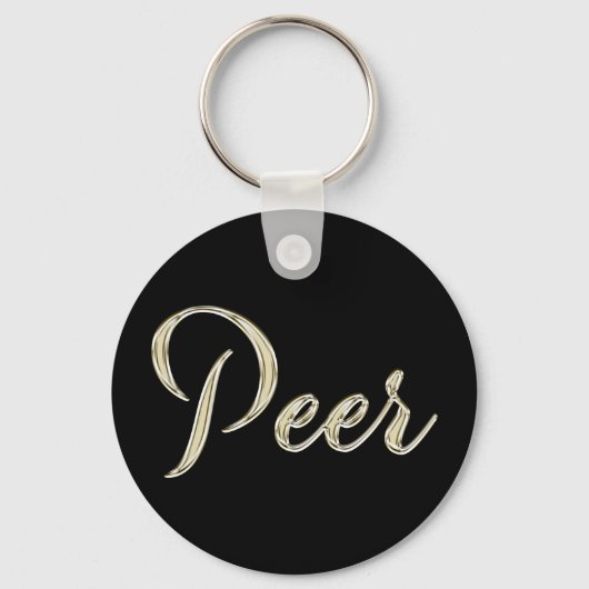 Peer Name whitegold Button Schlüsselanhänger Sleutelhanger (Voorkant)