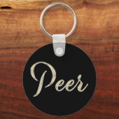 Peer Name whitegold Button Schlüsselanhänger Sleutelhanger (Voorkant)