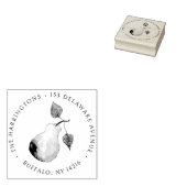 Peer Retouradres Ronde Handgeïllustreerd Rubberstempel (Gestempeld)
