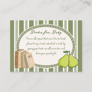 Peer salie groene retro baby shower boek verzoek informatiekaartje
