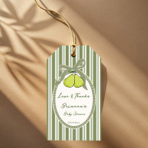 Peer salie groene retro strepen baby shower favor