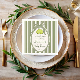 Peer salie groene retro strepen baby shower op maa servet
