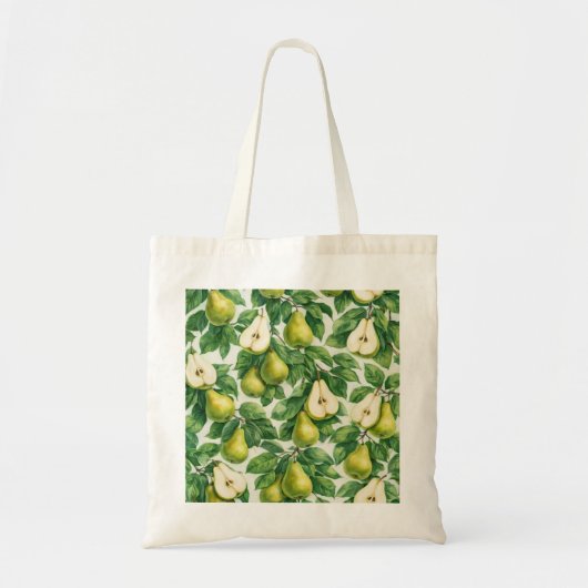 Peer schijfjes botanisch patroon tote bag (Voorkant)
