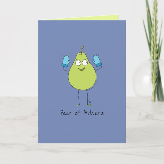 Peer van Mittens - Funny Pear Pun Kaart (Voorkant)