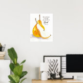 Peer Vers fruit Keuken Schriftuur Geef Dank Poster (Thuiskantoor)