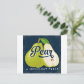 Peer-Vintage fruitetiketteringretro Briefkaart (Staand voorkant)