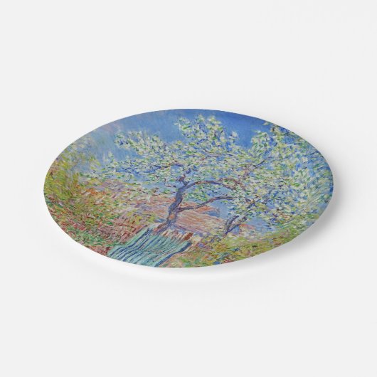 Peerboom in de bloem - Claude Monet Papieren Bordje (Gekanteld)