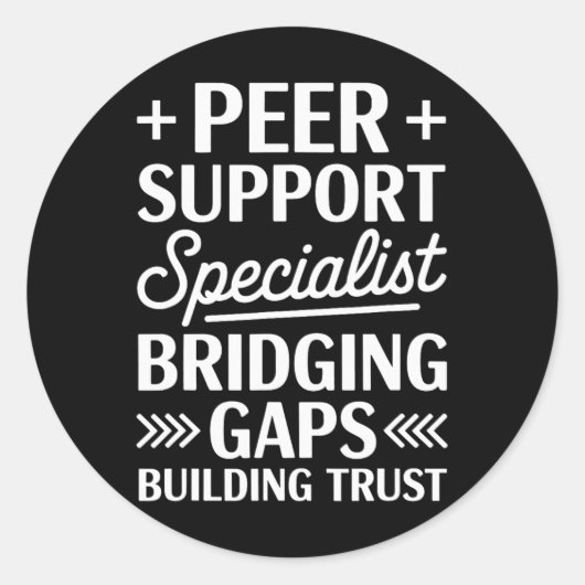 Peercoach vertrouwen opbouwen, peer support specia ronde sticker (Voorkant)