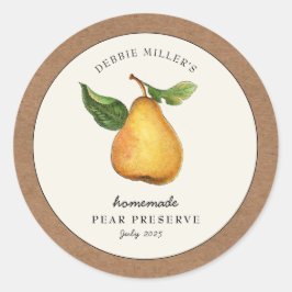 Peerconserve met Kraft papieren rand Voedsel Label