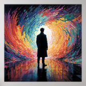 Peering into the Void - Lone Dark Silhouette Style Poster (Voorkant)