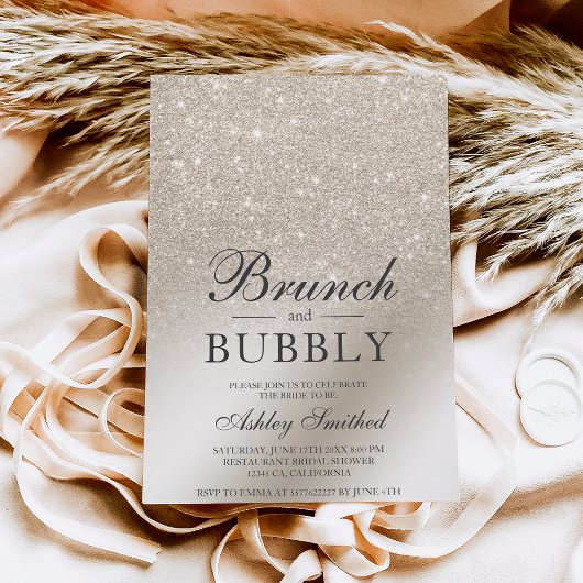 peerivoor glitter brunch bubbly vrijgezellenfeest kaart