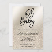 peerivoor glitter ombre metallic Oh baby shower Kaart (Voorkant)