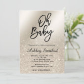 peerivoor glitter ombre metallic Oh baby shower Kaart (Staand voorkant)