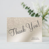peerivoren ivoor glitter ombre metallic folie dank bedankkaart (Staand voorkant)