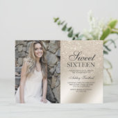 peerivoren ivoor glitter ombre metallic foto Sweet Kaart (Staand voorkant)
