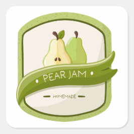 Peerjam potlabel vierkante sticker