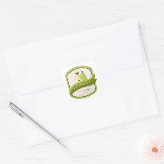 Peerjam potlabel vierkante sticker (Envelop)
