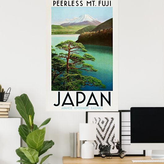 Peerless Mt. Fuji jaren '30 Japan Reisposter Poster (Thuiskantoor)