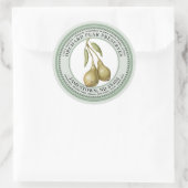 Peerperenetiket Jam Jelly 1930 Green Ronde Sticker (Tas)