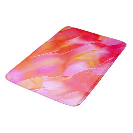 Peerroze en oranje gepolijst gesteente badmat