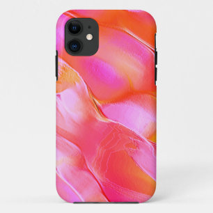 Peerroze en oranje gepolijst gesteente Case-Mate iPhone case