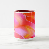 Peerroze en oranje gepolijst gesteente mok (Midden)