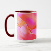 Peerroze en oranje gepolijst gesteente mok (Links)