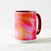 Peerroze en oranje gepolijst gesteente mok (Voorkant rechts)