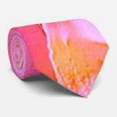Peerroze en oranje gepolijst gesteente stropdas (Opgerold)