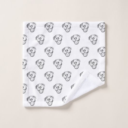 peertje tekenen simpele hondenliefhebbers zwart wi bad handdoek (Wasdoekje)