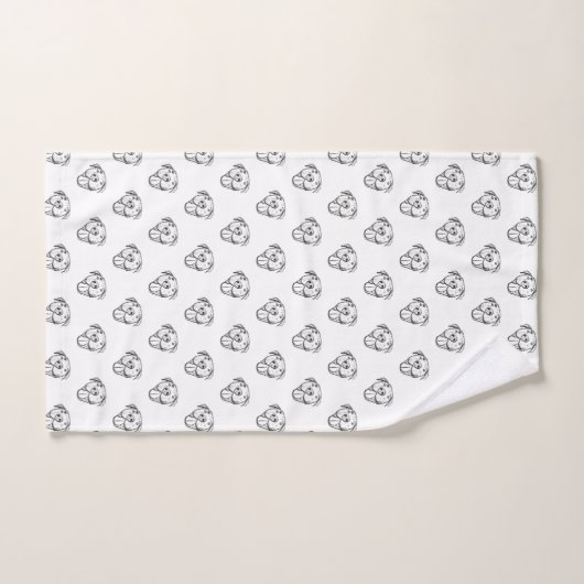 peertje tekenen simpele hondenliefhebbers zwart wi bad handdoek (Handdoek)