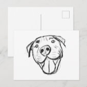 peertje tekenen simpele hondenliefhebbers zwart wi briefkaart (Voorkant / Achterkant)
