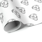 peertje tekenen simpele hondenliefhebbers zwart wi cadeaupapier (Rol Hoek)