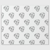 peertje tekenen simpele hondenliefhebbers zwart wi cadeaupapier (Vlak)