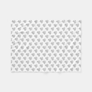 peertje tekenen simpele hondenliefhebbers zwart wi fleece deken