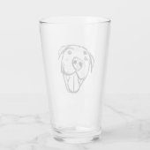 peertje tekenen simpele hondenliefhebbers zwart wi glas (Achterkant)