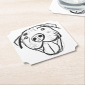 peertje tekenen simpele hondenliefhebbers zwart wi kartonnen onderzetters (Gekanteld)