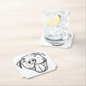 peertje tekenen simpele hondenliefhebbers zwart wi kartonnen onderzetters (Insitu)