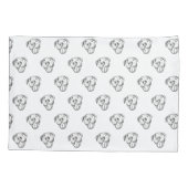 peertje tekenen simpele hondenliefhebbers zwart wi kussensloop (Achterkant)