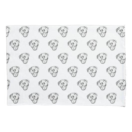 peertje tekenen simpele hondenliefhebbers zwart wi kussensloop (Voorkant)