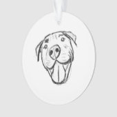 peertje tekenen simpele hondenliefhebbers zwart wi ornament (voorkant)