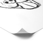 peertje tekenen simpele hondenliefhebbers zwart wi poster (Hoek)