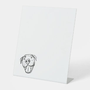 peertje tekenen simpele hondenliefhebbers zwart wi reclamebord met voetstuk