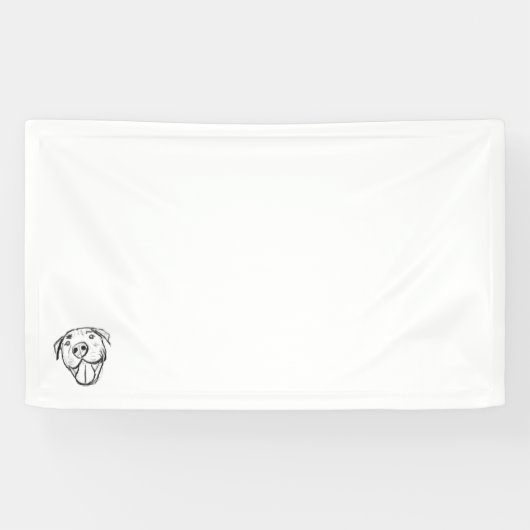 peertje tekenen simpele hondenliefhebbers zwart wi spandoek (Horizontaal)