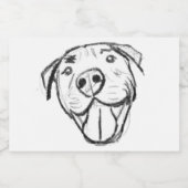 peertje tekenen simpele hondenliefhebbers zwart wi sparkling wijnetiket (Enkel label)