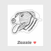 peertje tekenen simpele hondenliefhebbers zwart wi sticker (Vel)