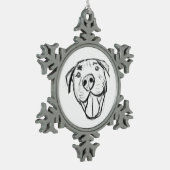 peertje tekenen simpele hondenliefhebbers zwart wi tin sneeuwvlok ornament (Links)