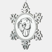 peertje tekenen simpele hondenliefhebbers zwart wi tin sneeuwvlok ornament (Rechts)