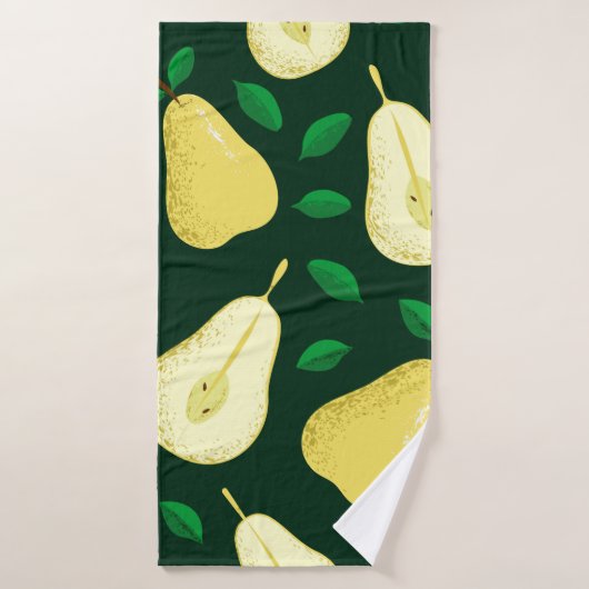 Peervruchten naadloos patroon badhanddoek (Badhanddoek)
